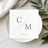 Schlicht elegante Monogramm Serviette