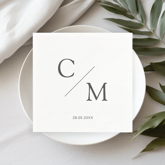 Schlicht elegante Monogramm Serviette