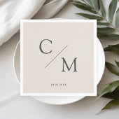 Schlicht elegante Monogramm Serviette