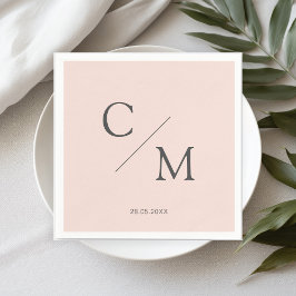 Schlicht elegante Monogramm Serviette