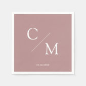 Schlicht elegante Monogramm Serviette (Vorderseite)