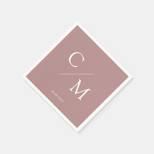 Schlicht elegante Monogramm Serviette (Ecke)