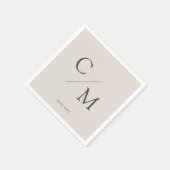 Schlicht elegante Monogramm Serviette (Ecke)