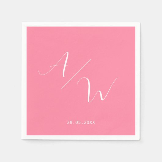 Schlicht elegante Monogramm Serviette Napkins (Vorderseite)