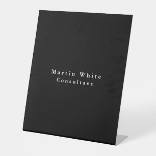 Schlicht Elegante Schwarz-weiß Beruflich Moderne Sockelschild