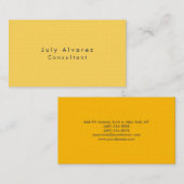 Schlicht Eleganter Minimalistischer Gelbwein Visitenkarte (Vorne/Hinten)