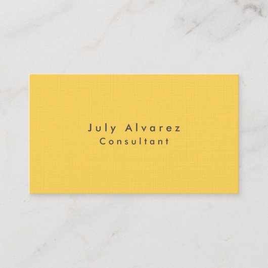 Schlicht Eleganter Minimalistischer Gelbwein Visitenkarte (Vorderseite)