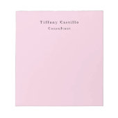 Schlicht Elegantes helles Rosa Einfach Minimalisti Notizblock (Vorderseite)