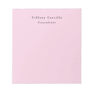 Schlicht Elegantes helles Rosa Einfach Minimalisti Notizblock
