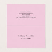 Schlicht Elegantes helles Rosa Minimalistisch Visitenkarten (Außenseite Aufgefaltet)