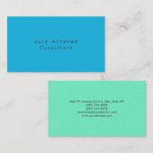 Schlicht Elegantes Minimalistisches Blau Visitenkarte (Vorne/Hinten)