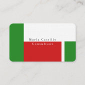 Schlicht Elegantes Rot Grün Moderne Minimalistisch Visitenkarte (Vorderseite)