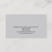 Schlicht Elegantes Schwarzes Licht Grau Beruflich Visitenkarte (Rückseite)