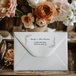 Schlicht Floral Namen Adressen Gummistempel