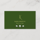Schlicht Forest Green mit Monogram Logo und Juwele Visitenkarte (Vorderseite)