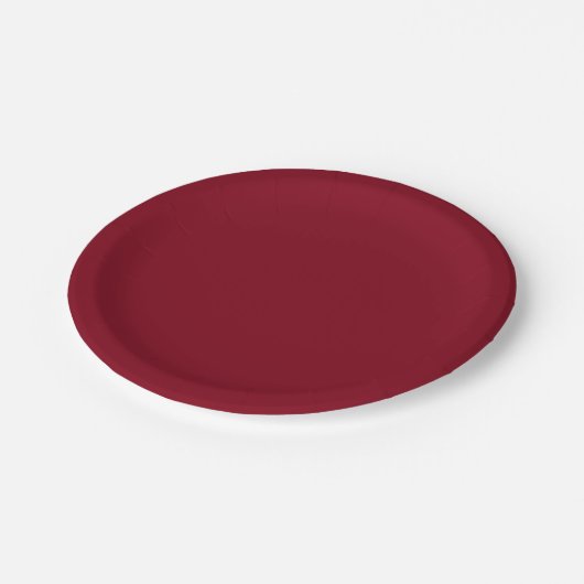 Schlicht Garnet Red Pappteller (Schrägansicht)