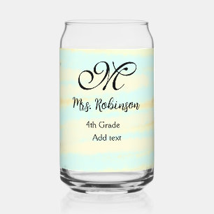 schlicht-gelb-blaue Aquarelllehrer Wertschätzung Dosenglas