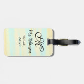 schlicht-gelb-blaue Aquarelllehrer Wertschätzung Gepäckanhänger (Rückseite horizontal)