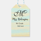 schlicht-gelb-blaue Aquarelllehrer Wertschätzung Geschenkanhänger (Rückseite)