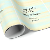 schlicht-gelb-blaue Aquarelllehrer Wertschätzung Geschenkpapier (Rolleneckpunkt)