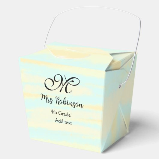 schlicht-gelb-blaue Aquarelllehrer Wertschätzung Geschenkschachtel (Vorderseite)