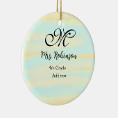 schlicht-gelb-blaue Aquarelllehrer Wertschätzung Keramik Ornament (Rechts)