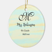 schlicht-gelb-blaue Aquarelllehrer Wertschätzung Keramik Ornament (Links)