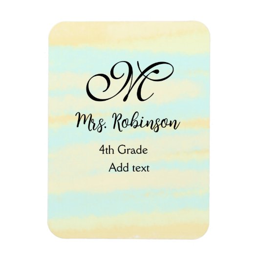 schlicht-gelb-blaue Aquarelllehrer Wertschätzung Magnet (Vertikal)