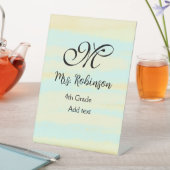 schlicht-gelb-blaue Aquarelllehrer Wertschätzung Sockelschild (In Situ)