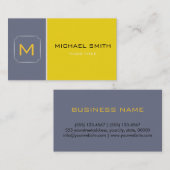 Schlicht Gelb & Grau Elegant Beruflich Moderne 2 Visitenkarte (Vorne/Hinten)