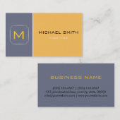 Schlicht Gelb & Grau Elegante Beruflich Moderne Visitenkarte (Vorne/Hinten)