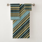 Schlicht gestrichene Olive Green, Black and Gray T Badhandtuch Set (Insitu)