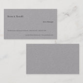 Schlicht Grau Minimalistisch modern Visitenkarte (Vorne/Hinten)
