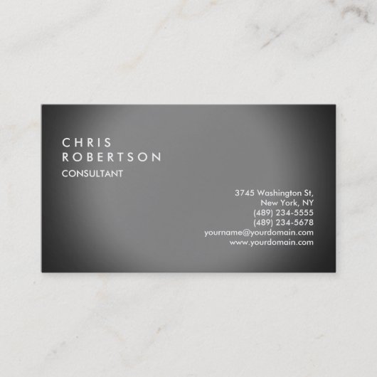 Schlicht Grau Modern Creative Business Card Visitenkarte (Vorderseite)