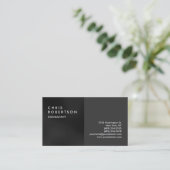 Schlicht Grau Modern Creative Business Card Visitenkarte (Stehend Vorderseite)