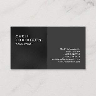 Schlicht Grau Modern Creative Business Card Visitenkarte