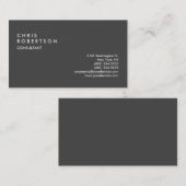 Schlicht Grau Modern Creative Business Card Visitenkarte (Vorne/Hinten)
