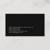 Schlicht-Grau-Monogramm-Standardgröße-Visitenkarte Visitenkarte (Rückseite)