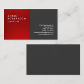Schlicht Grau Rot Moderne, kreative Visitenkarte (Vorne/Hinten)