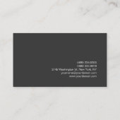 Schlicht-Grau-Schwarz-weiß-Monogramm-Visitenkarte Visitenkarte (Rückseite)