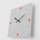 Schlicht Grau und Rot > Küchenuhren Quadratische Wanduhr (Winkel)