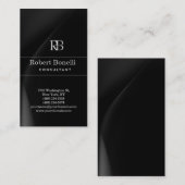 Schlicht-Graue Monogram-Visitenkarte Visitenkarte (Vorne/Hinten)