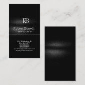 Schlicht-Graue Monogram-Visitenkarte Visitenkarte (Vorne/Hinten)