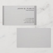 Schlicht graue Streifen Beruflich Stilvolles Desig Visitenkarte (Vorne/Hinten)