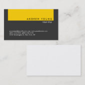 Schlicht-Graugelbe Berufliche Visitenkarte (Vorne/Hinten)