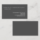 Schlicht Gray Stylische Berufliche Visitenkarte (Vorne/Hinten)