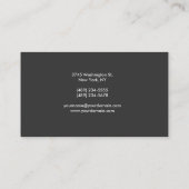 Schlicht Gray Trendy Attraktive Visitenkarte (Rückseite)