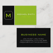 Schlicht Grün und Schwarz Elegant Beruflich Modern Visitenkarte (Vorne/Hinten)