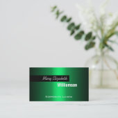 Schlicht grüne, moderne Berufliche Visitenkarten Visitenkarte (Stehend Vorderseite)