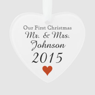 Schlicht Heart 1. Weihnachten Mr. & Mrs. Ornament